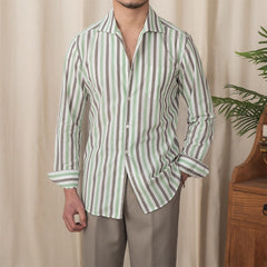 Men's Business Casual Cotton Striped Shirt Shopping