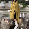 Image of Long Alpaca Wool Sweater Coat, Women's Soft And Waxy Jacket,  Hand Knit Sweater Cardigan, Loose Korean Style, Knitwear, Womens Clothing Shopping