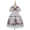 Image of Magic Bear Print Lolita Short Sleeve Dress Shopping