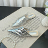 Image of Rivet Metal Buckle Cross Strap Square Heel Slippers All-match Closed Toe Half Shopping