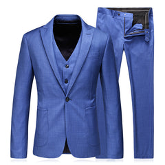 Foreign Trade Men's Suit Men's Three Piece Suit Groom Wedding Dress Thin Business Leisure Slim Fit Suit Trendy Shopping