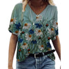 Image of Independent Station Floral Print Pullover V-neck Short Sleeve T-shirt Shopping