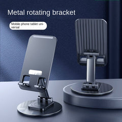 Foldable Phone Stand For Desk - Height Adjustable Cell Phone Holder Portable Cellphone Cradle Desktop Dock Metal Base 360 Degree Rotatable Compatible With Phone Tablet PC Shopping