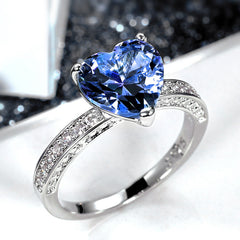 Inlaid AAA Heart-shaped Zircon Ring Shopping