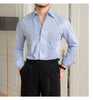 Image of One-piece Collar Striped Shirt Men's Cotton Breathable Casual Shirt Shopping