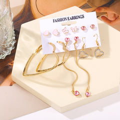 Creative Simple Retro Love Star Chain Earings Set Shopping