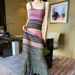 Women's Fashion Printing Contrasting-color Dress Shopping