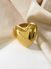 Image of Fashion Titanium Steel Glossy Love Shape 18K Gold Ring Shopping