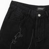 Image of Line Embroidery Straight Jeans Men Shopping