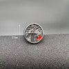 Image of Titanium Steel Templar Templar Samurai Inscription Red Epoxy Cross Men's Ring Shopping