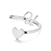 Image of Simple Letter Three-dimensional Loving Heart With Opening Adjustable Ring Shopping