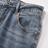 Image of Retro Washed Denim Straight-leg Trousers Male Shopping