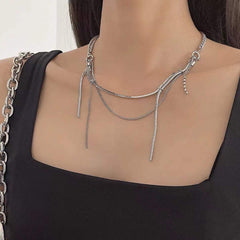 Steel Bends And Hitches Tassel Necklace Shopping