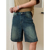 Image of American Style Retro Washed Loose All-match Casual Denim Shorts Shopping