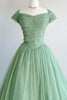 Image of Green Pleating Tulle Banquet Dress Shopping