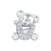 Image of Valentine's Day Cute Bear Love Beaded S925 Sterling Silver Diy Scattered Beads Girlfriend's Accessories Shopping