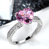 Image of Inlaid AAA Heart-shaped Zircon Ring Shopping