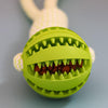 Image of Dog Toys Treat Balls Interactive Hemp Rope Rubber Leaking Balls For Small Dogs Chewing Bite Resistant Toys Pet Tooth Cleaning Bite Resistant Toy Ball For Pet Dogs Puppy Shopping