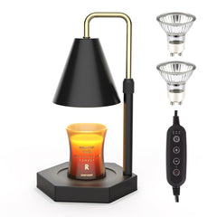 RAINBEAN Candle Warmer Lamp With Timer  Adjustable Height Electric Candle Warmer Dimmable With 2 Bulbs Wax Melt Warmer Shopping