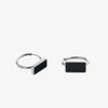 Image of Color Small Square Round Ring Earrings Niche High-grade Ear Studs Shopping