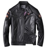 Image of Embroidered Men's Motorcycle Leather Jacket Shopping