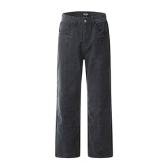 Washing Water Denim Straight-leg Trousers Men Shopping