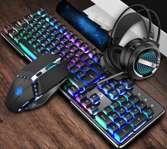 Image of Three-piece Steampunk Manipulator Keyboard, Mouse And Headset Set