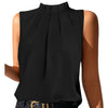 Image of Summer Simple Black Casual Sleeveless Slim Vest Shopping