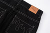 Image of Flame Embroidery Casual Jeans Men Shopping