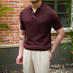 Lapel Polo Shirt Casual Short-sleeved Knitted T-shirt Shopping