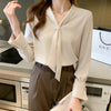 Image of All-matching V-neck Working Clothes Long Sleeve Shopping