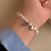 Image of Women's Fashion Temperament Pearl Heart Bracelet Shopping