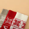 Image of Women Long Socks Christmas Women Knitted Cotton Woolen Stocking Warm Thigh High Over The Knee Cute Deer Printing Socks Twist Cable Crochet Shopping