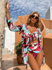 Image of Women's Fashion Popular Print Three Piece Swimwear Shopping