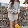 Image of Mohair Sweater For Women For Autumn And Winter Outer Wear Thickened Loose Cozy Style Pullover Mid-length Twist Knitted Sweater Shopping