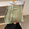 Image of Simple Handbags Women's 2023 New Chain Fashion Messenger Bag Textured Bucket Shopping