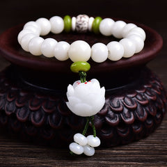 White Jade Bodhi Bracelet For Men And Women Shopping