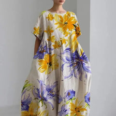 Women's Loose Round Neck Fashion High Printing Dress Shopping