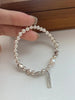 Image of Women's Fashion Temperament Pearl Heart Bracelet Shopping