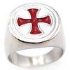 Image of Retro Men's Titanium Steel Ring Red Drip Cross Shopping