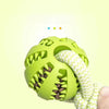 Image of Dog Toys Treat Balls Interactive Hemp Rope Rubber Leaking Balls For Small Dogs Chewing Bite Resistant Toys Pet Tooth Cleaning Bite Resistant Toy Ball For Pet Dogs Puppy Shopping