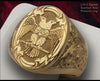 Image of Golden Double-headed Eagle Wings Carving Ring Shopping