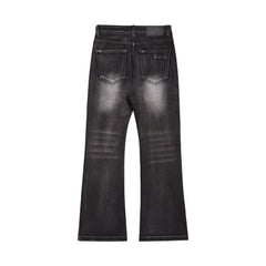 Slightly Flared Denim Trousers Men's Fashion