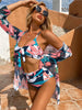 Image of Women's Fashion Popular Print Three Piece Swimwear Shopping