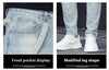 Image of Men's Patchwork Contrast Color Casual Cloth Patch Jeans Shopping