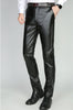 Image of Genuine Leather Men's First Layer Slim Motorcycle Pants Shopping