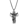 Image of Hip Hop Stainless Steel Cross Shelf Decorative Pendant Hollow Retro Titanium Steel Necklace Shopping