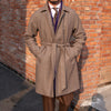 Image of Men's Herringbone Wool Slim Fit Mid Length Coat Shopping