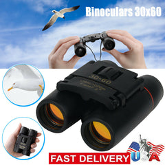 Binoculars 30x60 Zoom Travel Compact Folding Telescope Hunting Day Night Outdoor Small Pocket Binoculars Compact Adults, Mini Kids Binoculars Boys For Bird Watching, Concert Theater Opera Shopping