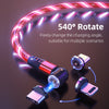 Image of 540 Rotate Luminous Magnetic Cable 3A Fast Charging Mobile Phone Charge Cable For LED Micro USB Type C For I Phone Cable Shopping111